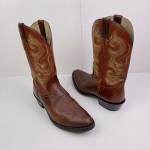 Double-H Men’s 10D Brown Leather Distressed Western Cowboy Boots Model DH4417